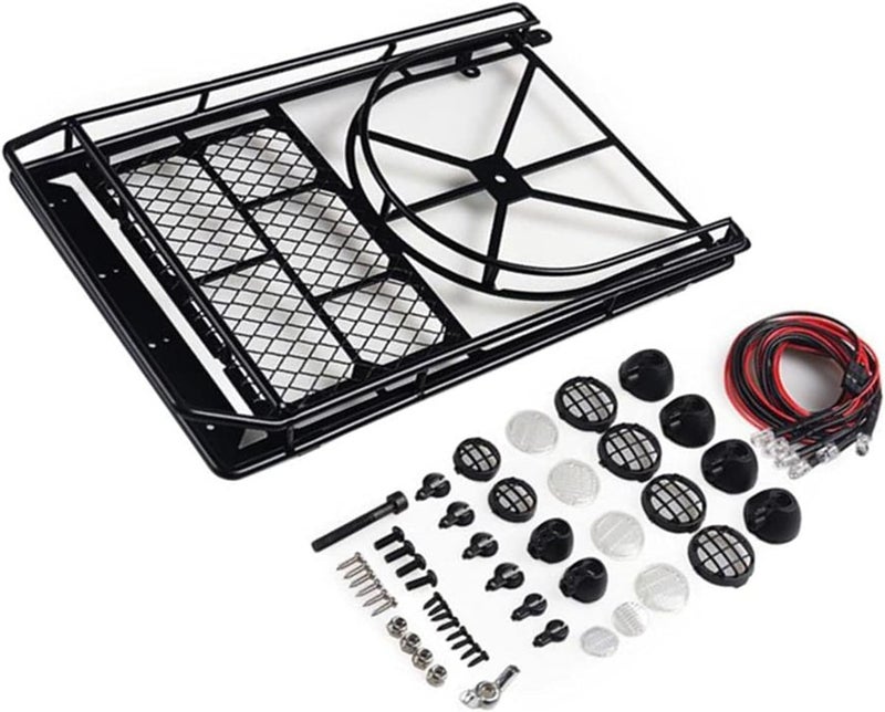 Yurefax 1:10 RC Rock Crawler Roof Rack with Lights - Image 3