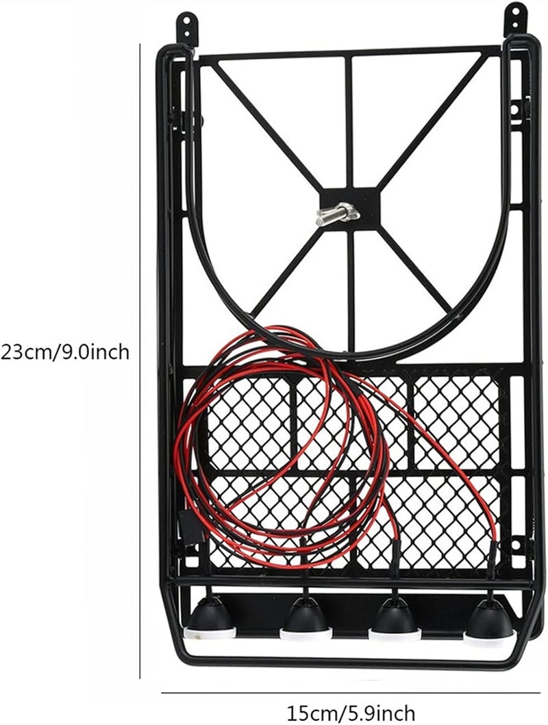 Yurefax 1:10 RC Rock Crawler Roof Rack with Lights - Image 2