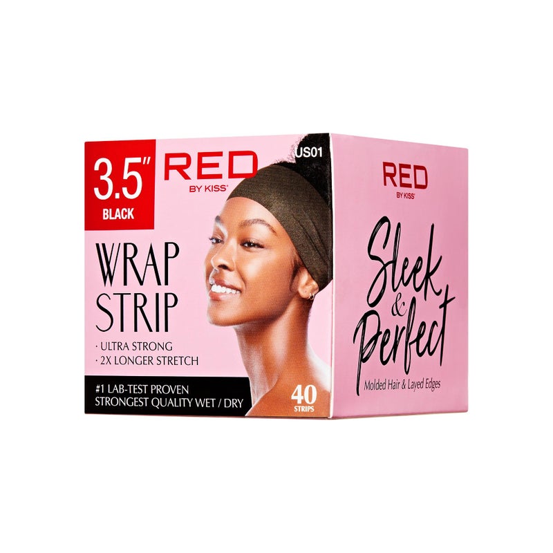 Red by Kiss Hair Wrapping Strip Ultra Strong 2X Longer Stretch 40 Strips Suitable for WetDry Hair White Styling Paper for Sleek Hairstyles 35 Black 1 PACK