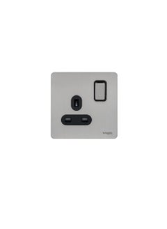شنايدر شنايدر إليكتريك GU3410-BSS 13A 1Gang Ultimate Screwless Flat Plate Switch مقبس من الفولاذ المقاوم للصدأ  - Image 1