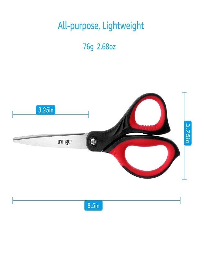 LIVINGO 3 Pack 8.5" Sharp Scissors All Purpose - Image 2