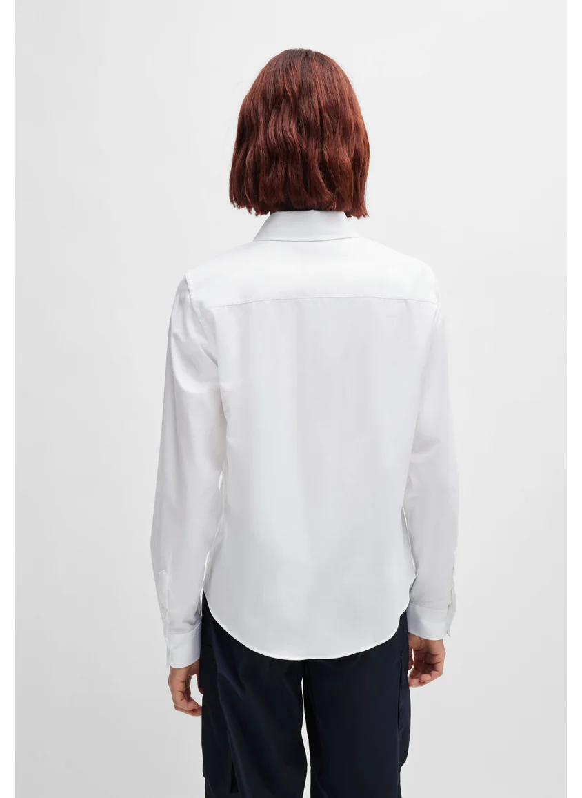 HUGO Regular-fit blouse in stretch-cotton canvas