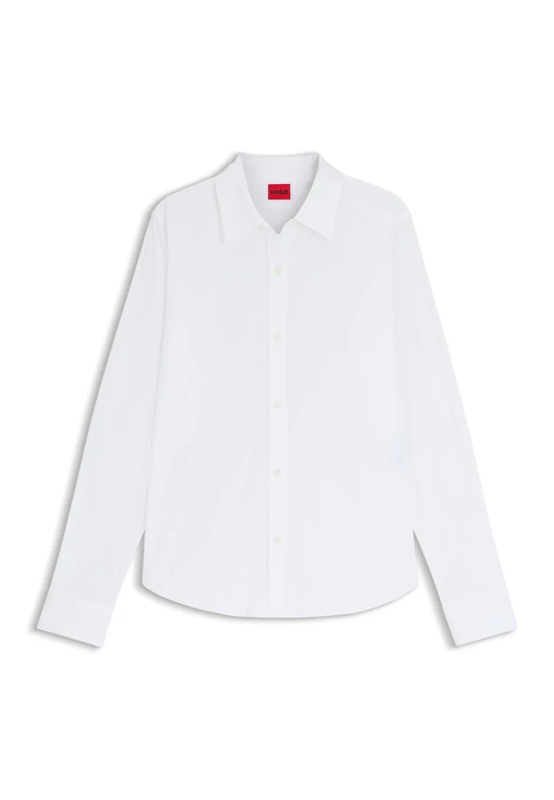 HUGO Regular-fit blouse in stretch-cotton canvas
