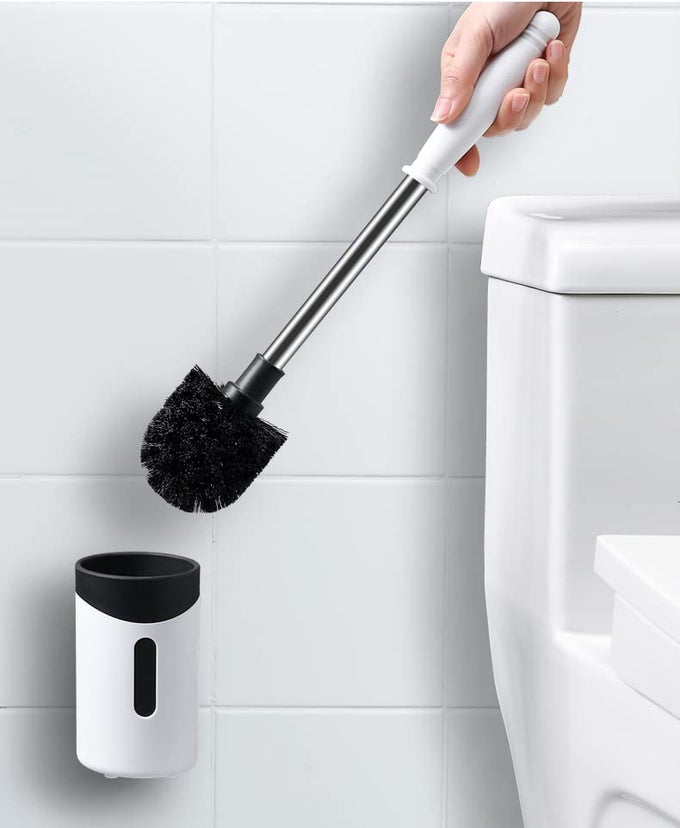 TOILET BRUSH AND HOLDER TOILET BRUSH SET TOILET BRUSH AND HOLDER BATHROOM TOILET BOWL BRUSH SILICONE TOILET BRUSH HOLDER SETS WALL HANGING HOUSEHOLD FLOOR STANDING BATHROOM CLEANING