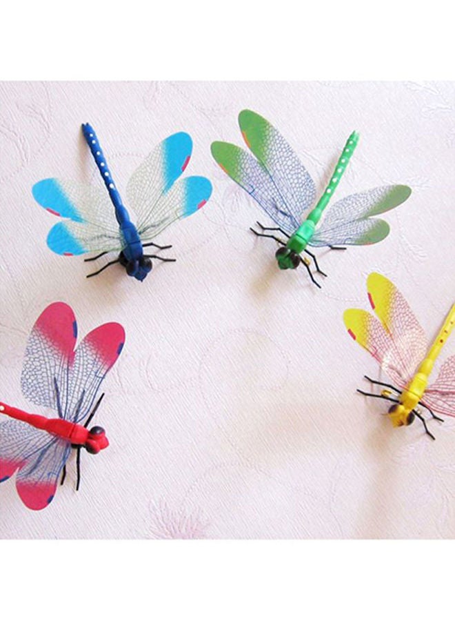 NIBEMINENT 4-Piece Dragonfly Wall Sticker Set Multicolour 4x4.72inch - Image 4