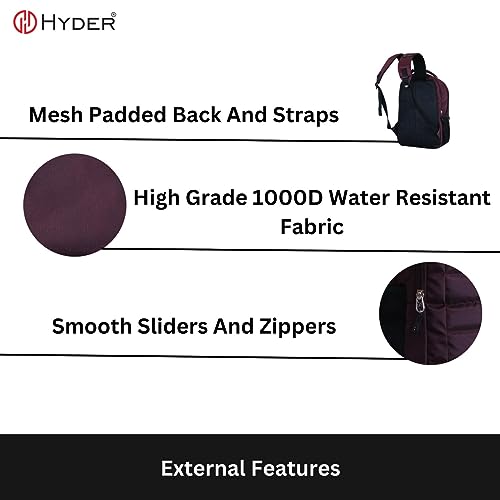 HYDER Peak 35L Unisex Multi-functional Laptop Bag/Backpack for Men and Women - Perfect Bags for College, School, and Business Travel with Padded Sleeve For Laptops Protection (Wine) - Image 4