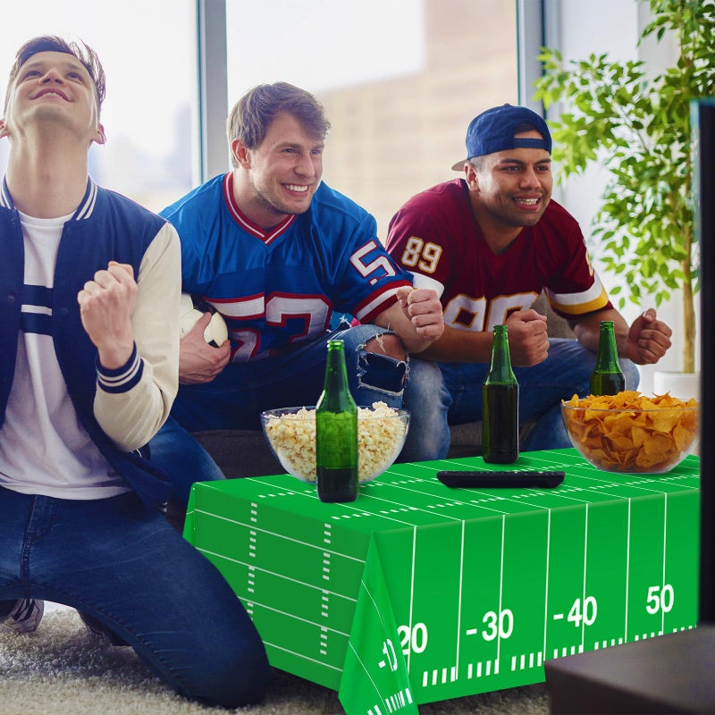 Sumapner Football Tablecloth 4 Packs, Football Party Decorations, 54"X72" Plastic Table Cover, Disposable Super Table Cloth for Football Theme Party Games Supplies Bowl - Image 5