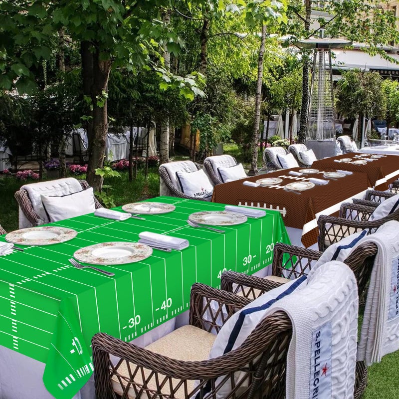 Sumapner Football Tablecloth 4 Packs, Football Party Decorations, 54"X72" Plastic Table Cover, Disposable Super Table Cloth for Football Theme Party Games Supplies Bowl - Image 4