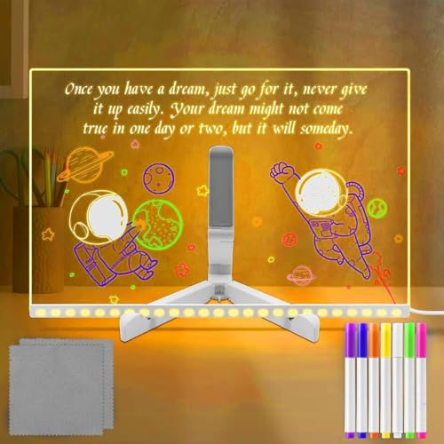 worison 3D Acrylic LED Writing Pad with Pen – Rewritable Message Board for Study, Office and Home Décor, 30 x 20 cm Creative Gift for Students and Professionals - Image 1
