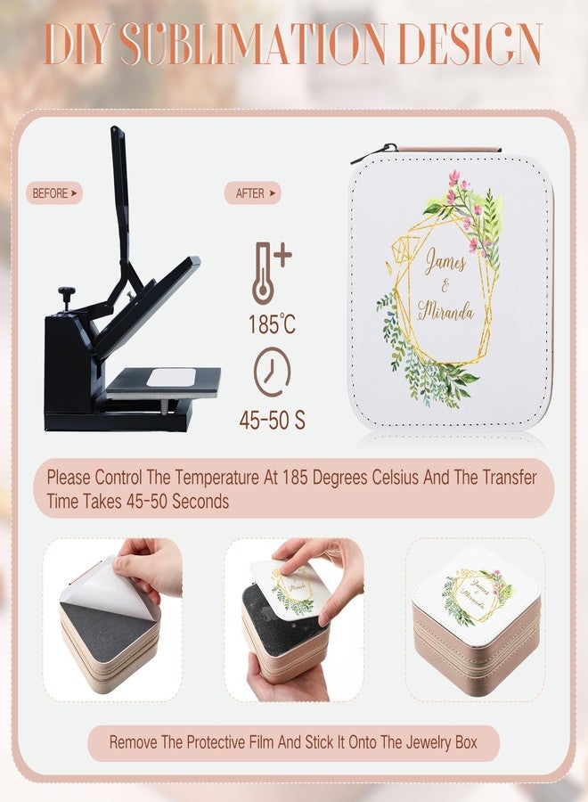Kenning 12 Pcs Sublimation Jewelry Box Portable Jewelry Travel Case Bulk Bridesmaid Proposal Gift Boxes Small Travel Jewelry Organizer Case for Wedding Anniversary DIY (Pink) - Image 4