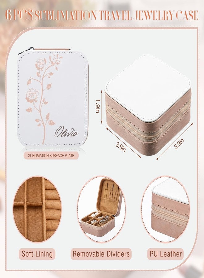 Kenning 12 Pcs Sublimation Jewelry Box Portable Jewelry Travel Case Bulk Bridesmaid Proposal Gift Boxes Small Travel Jewelry Organizer Case for Wedding Anniversary DIY (Pink) - Image 2
