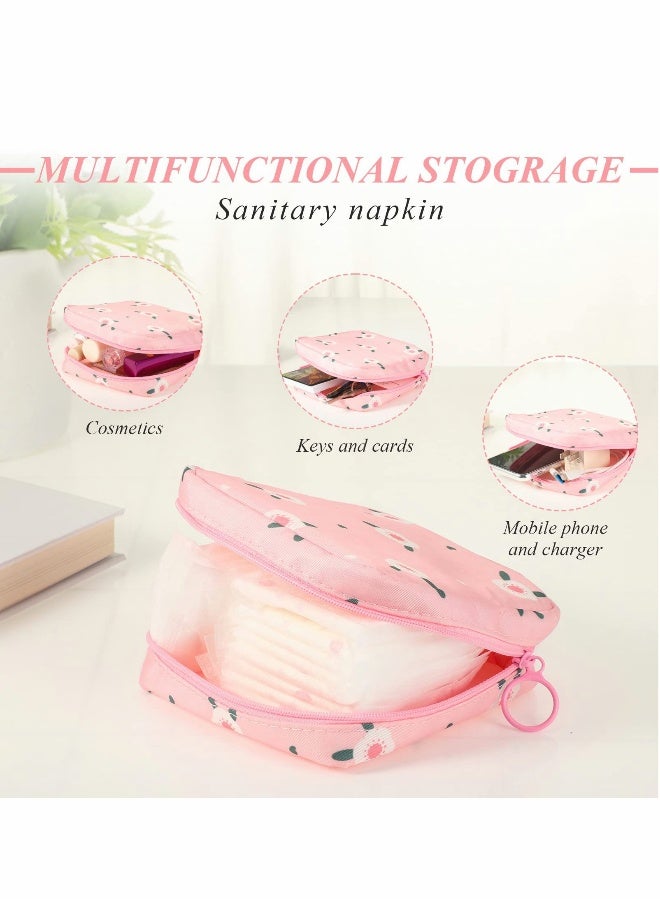 حقيبة تخزين الفوط الصحية، حقيبة بسحاب لفوط menstrual المحمولة، حافظة فوط صحية للحقائب، مجموعة أدوات الدورة الأولى للفتيات المراهقات، لتخزين الفوط الصحية للنساء (4 قطع) - Image 4
