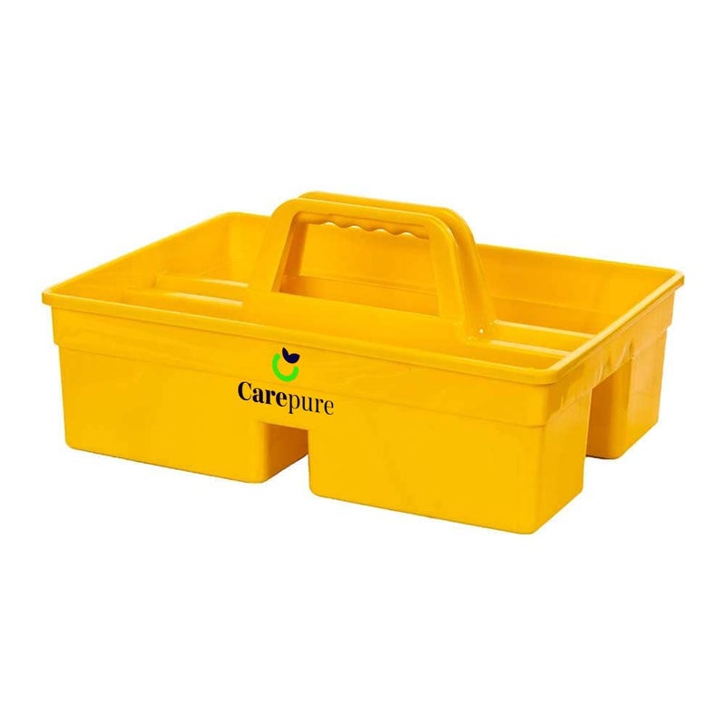 Carepure Caddy Bucket Industrial Caddy Bucket Bathroom Caddy Caddy Organizer Organizer Basket Tool Organizer with Handle for Cleaning Bathroom Floors Windows YELLOW