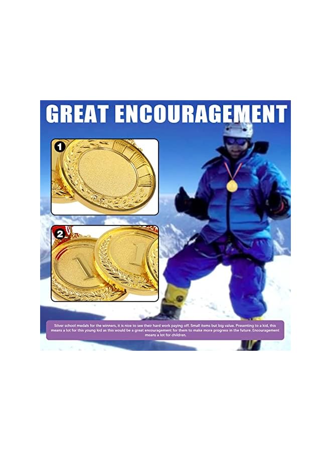 promass Gold Winners Medals, 6 Pack Olympic Gold Medals, Metal Gold Award Medals with Ribbon for Children Metal Sports Day Medals Lockdown Medals Children School Sport - Image 4