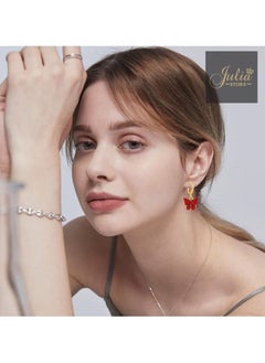 Julia Store Boho Butterfly Drop Dangle Earrings Red Butterfly Huggie Hoop Earrings Tiny Butterfly Earrings Gold Drop Earrings Jewelry for Women and Girls By Julia Store  - Image 3