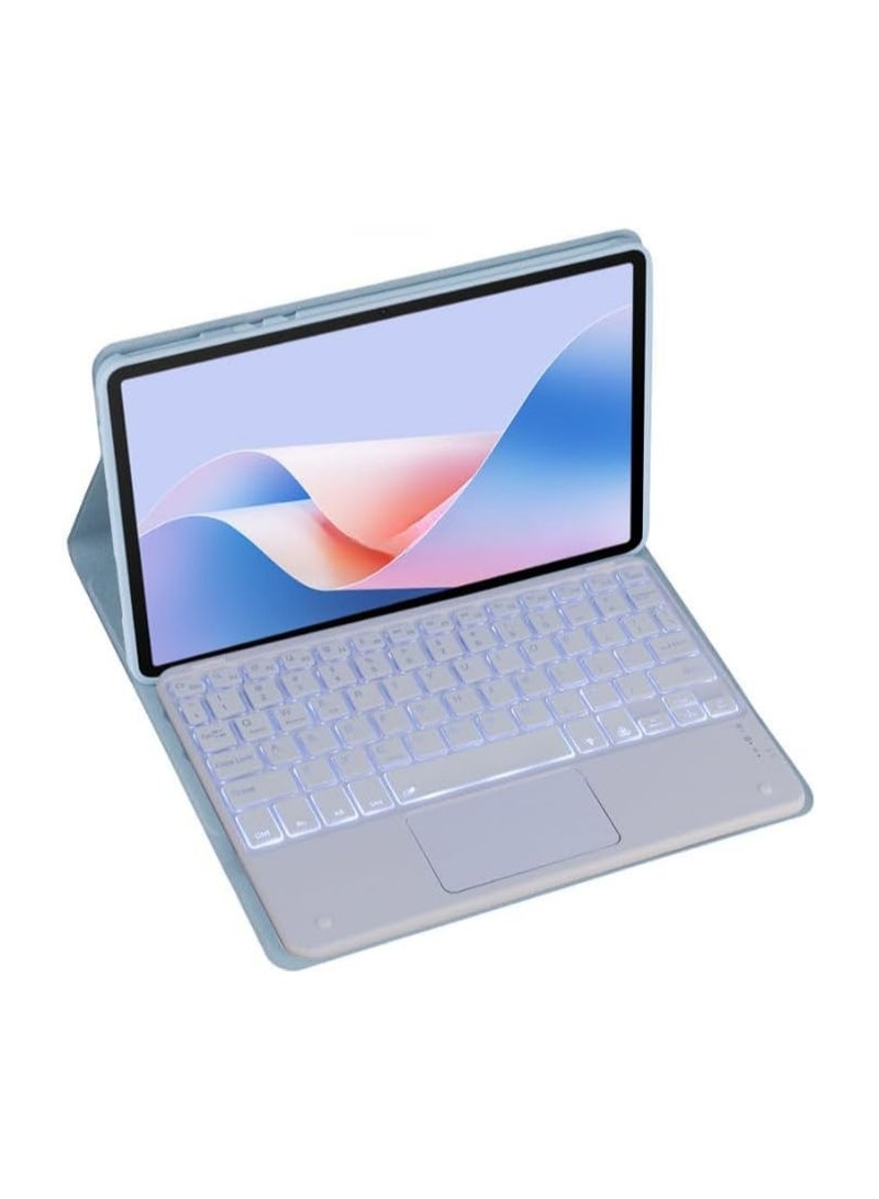 Arabic and English Keyboard Case for Honor Pad X8a / X9 (11 inch) (2024) with Backlit Bluetooth Wireless Keyboard with Smart Touchpad and Tablet Case