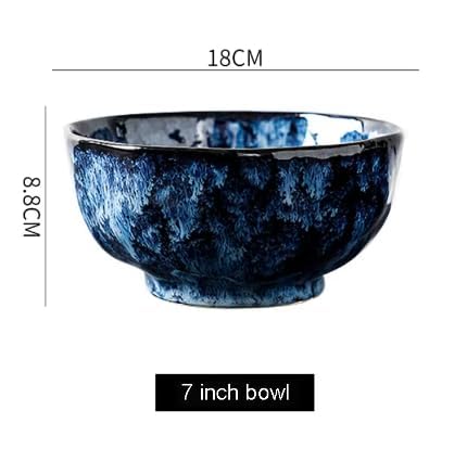 I Mahal طقم عشاء فخم من البورسلين الأزرق I Mahal 7 قطع، طقم أواني للطعام والهدايا - Image 5