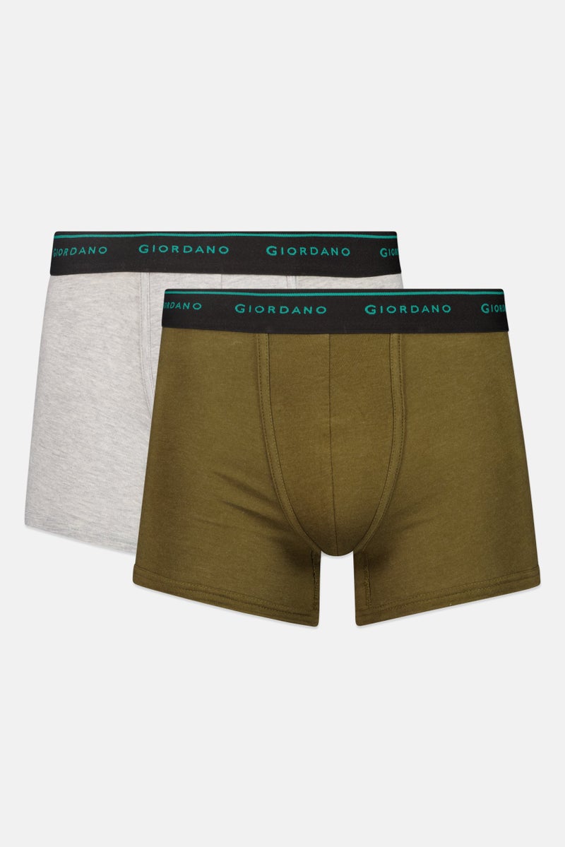 GIORDANO Men 2 Pieces Brand Logo Trunks, Multicolor - Image 1
