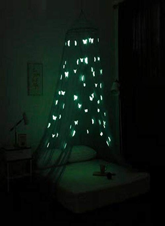 OctoRose Butterfly Pink Glow in The Dark Bed Canopy Hanging Curtain Drapes Netting Fits Crib to Calking. 23" Diameter on top, 98" Hight, 472" Bottom Circumference - Image 2