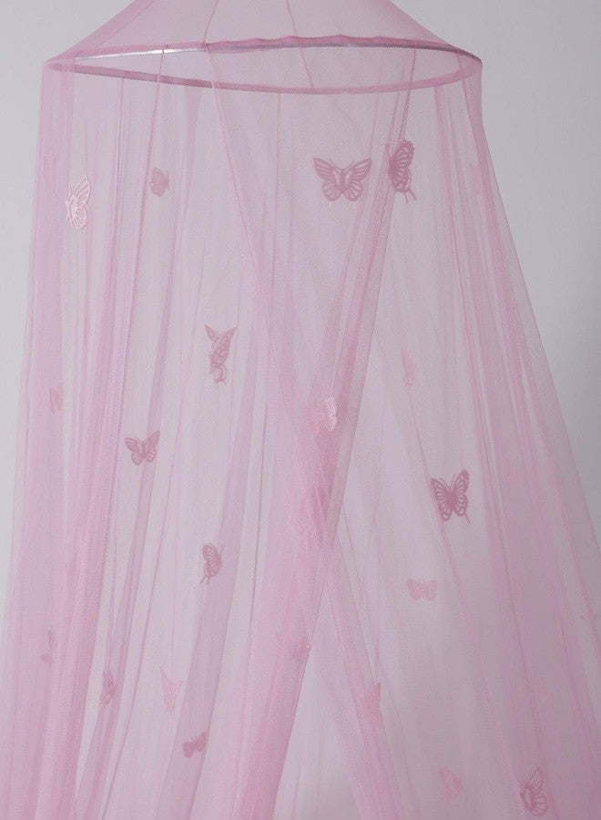 OctoRose Butterfly Pink Glow in The Dark Bed Canopy Hanging Curtain Drapes Netting Fits Crib to Calking. 23" Diameter on top, 98" Hight, 472" Bottom Circumference - Image 5