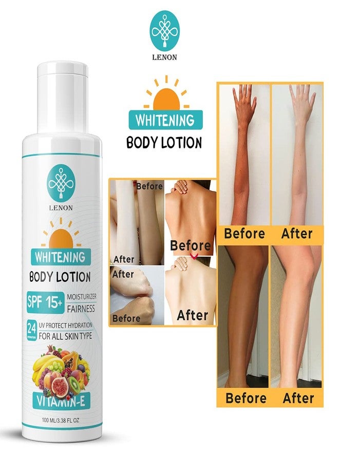 Lenon Whitening Body Lotion SPF 15+ Moisturizer Fairness UV Protect Hydration For All Skin Type 100 ML - Image 3