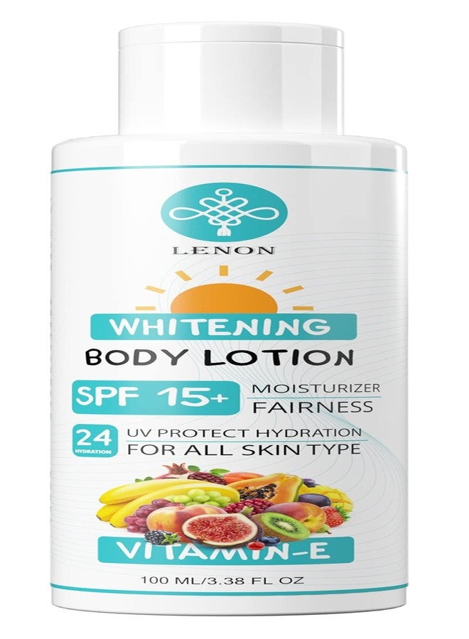 Lenon Whitening Body Lotion SPF 15+ Moisturizer Fairness UV Protect Hydration For All Skin Type 100 ML - Image 2