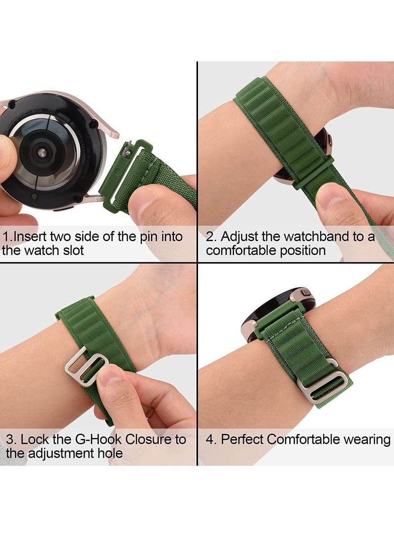 Alpine Loop 22mm Compatible With Oraimo Tempo W 2 OSW20- Smart WatchSport, Durable Sport Nylon Strap With Titanium G Hook  Olive Green - Image 4