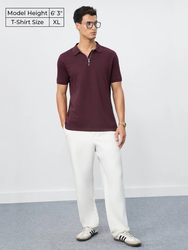 The Souled Store  The Souled Store Popcorn: Men and Boys Short Sleeves Polo Collar Textured Knit Cotton Regular Fit Lightweight Breathable All-Season Polo T-Shirt for Casual and Business Wear  | Best Price UAE