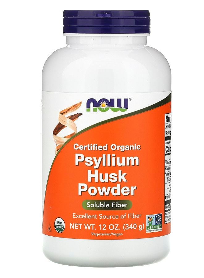 now Certified Organic Psyllium Husk Powder 12 oz (340 g)