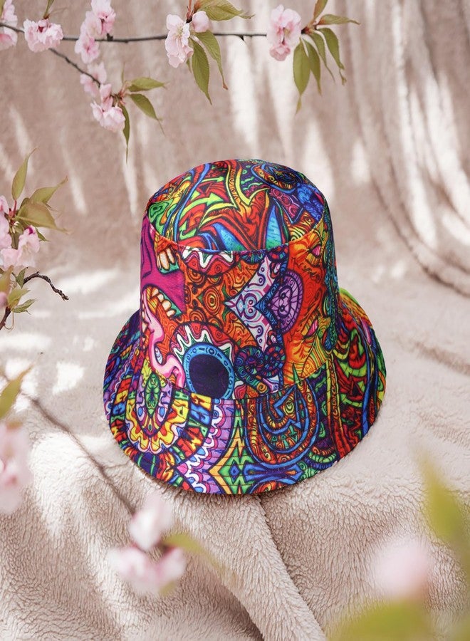 VRITRAZ Polyester Comfortable Adults Unisex Reversible Hats For Mens and Women (Color-Banjara Multi), Free Size - Image 2