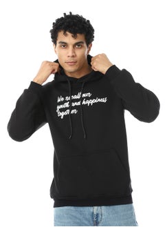 Kangaroo Pockets Fleeced Hoodie_Shadow Black
