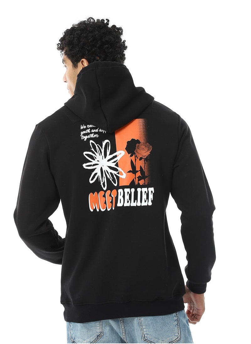 Andora - Kangaroo Pockets Fleeced Hoodie_Shadow Black - Image 1
