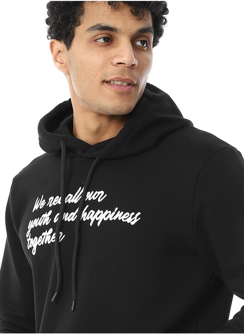 Andora - Kangaroo Pockets Fleeced Hoodie_Shadow Black - Image 1
