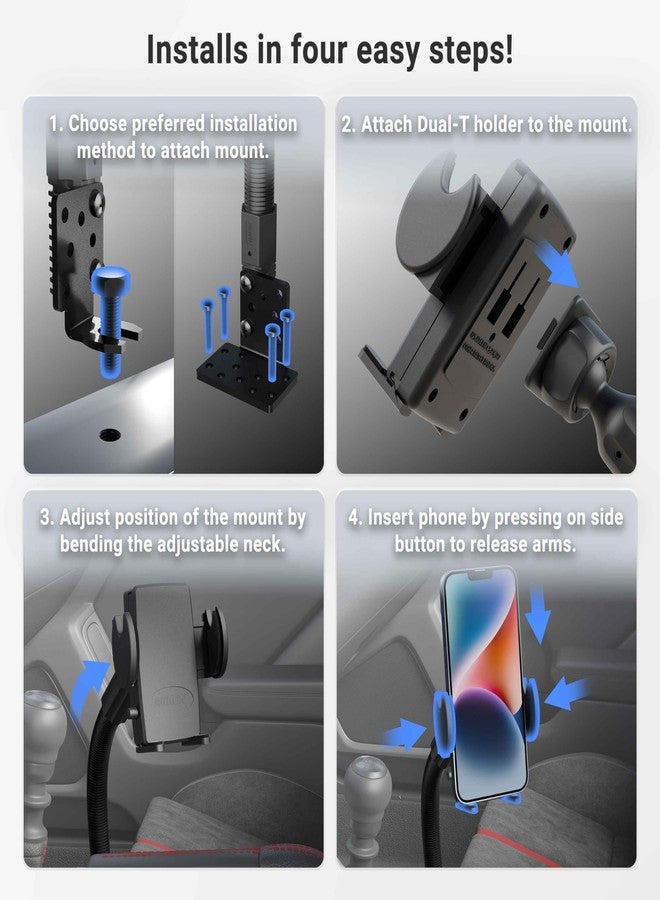 Arkon Mount Car or Truck Seat Rail/Floor Phone Mount | Universal Compatible | Flexible Gooseneck | Easy Installation | Truck Phone Mount | Phone Holder Fits iPhone, Galaxy, Note and more - Image 5