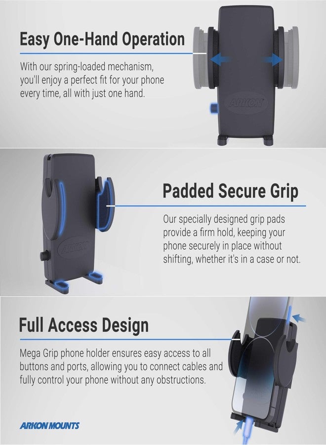 Arkon Mount Car or Truck Seat Rail/Floor Phone Mount | Universal Compatible | Flexible Gooseneck | Easy Installation | Truck Phone Mount | Phone Holder Fits iPhone, Galaxy, Note and more - Image 2