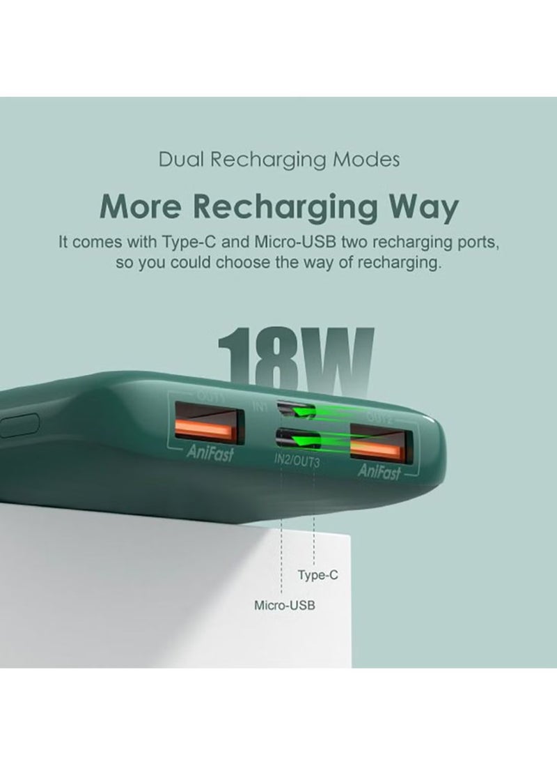 CALUS P118 MAX Power Bank 10500mAh Portable Charger with Quick Charge, Dual Input
