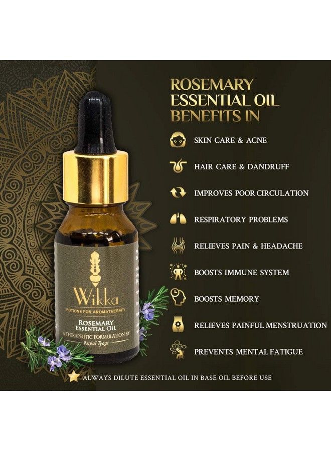 Wikka 100% Pure Therapeutic Grade Rosemary Essential Oil For Hair Growth Dandruff & Acne Skin (Rosmarinus Officinalis) 15Ml - Image 3