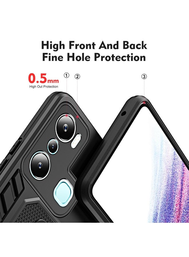 HuHa Case Cover For Infinix Hot 20i X665E Variety Brave Armor Finger Loop Holder Phone Case(Black) - Image 4