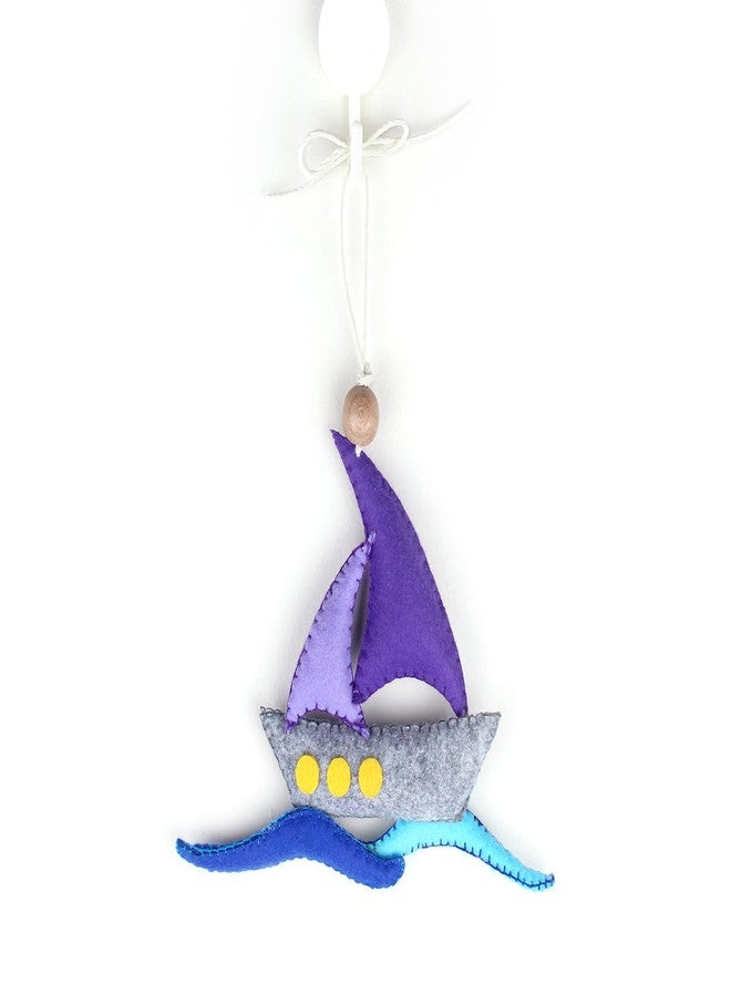 AGD Handmade Sailboat Hanging Ornaments, Ocean Beach Themed Nursery Decor, Baby Nursery Room Wall Decoration Item, Boat Toddler Gifts, Baby Shower Nautical Birthday Party Favor, Cot Crib Decor - Image 1