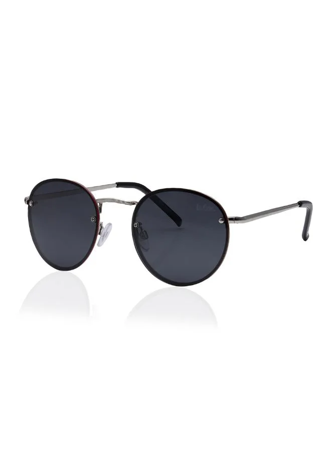 Lee Cooper Polarized Sunglasses Silver Frame Grey Mirror Lens 53mm  - LC1212C03