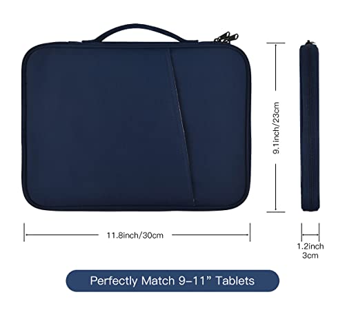 CASEDAO 9-11 Inch Tablet Sleeve Bag for iPad Pro 11 M5 M4/Air 11 M2 M3,Samsung Galaxy Tab A9+ S11 S9/S8 Ultra 11"/A8/S7/A7/S6 Lite 10.4"/S5e,iPad Air 5 4 gen 10.9"/Air 2 9.7"/iPad 9 8 10.2" Pouches Case-Blue - Image 2