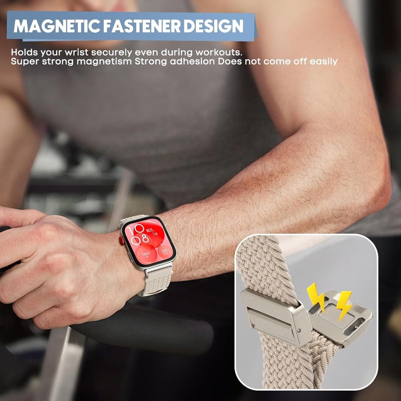 Compatible with Huawei Watch Fit 4 Pro/4/3 Nylon Strap for Women Men, Adjustable Soft Breathable Elastic Sport Strap for Huawei Watch Fit 4 Pro/4/3 - Image 4