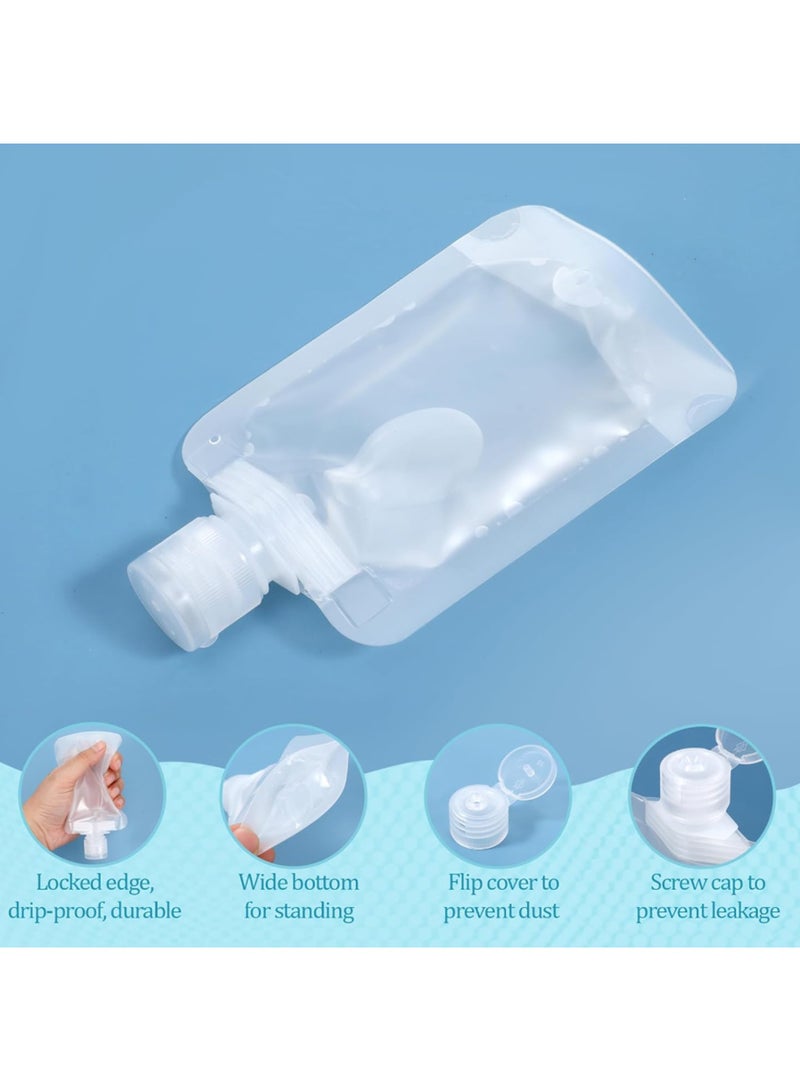 30Pcs Travel Pouches for Toiletries, Refillable Travel Size Containers Leak Proof Squeeze Pouches Empty Travel Liquid Container for Shampoo Conditioner Lotion Soap - Image 2
