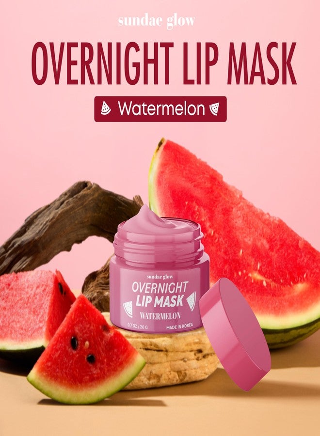 Sundae Glow قناع شفاه سانداي جلو بالبطيخ - مُختَبَر من قِبَل أطباء الجلدية، مُضاد للشيخوخة، مُستحضر كوري للعناية بالبشرة، ترطيب عميق، مُرمِّم للشفاه طوال الليل - نباتي، مُستحضر تجميل نظيف، 95% طبيعي، لم يُجرَّب على الحيوانات - عبوة واحدة - Image 3