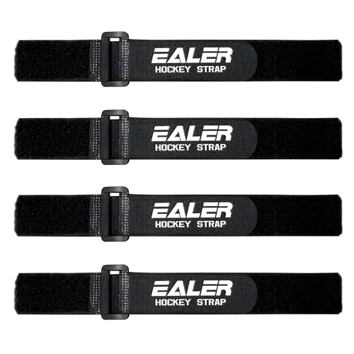 EALER Heavy Duty Hockey Shin Straps for Easy Use (Black) - Image 1