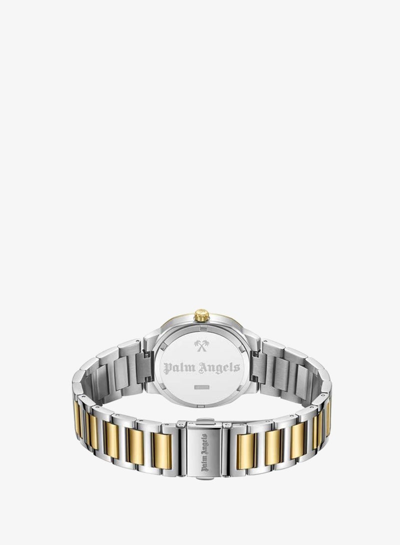 Palm Angels Orela Gold Dial Silver Gold Stainless Steel Bracelet Analog Watch for Women, 32mm - Image 3