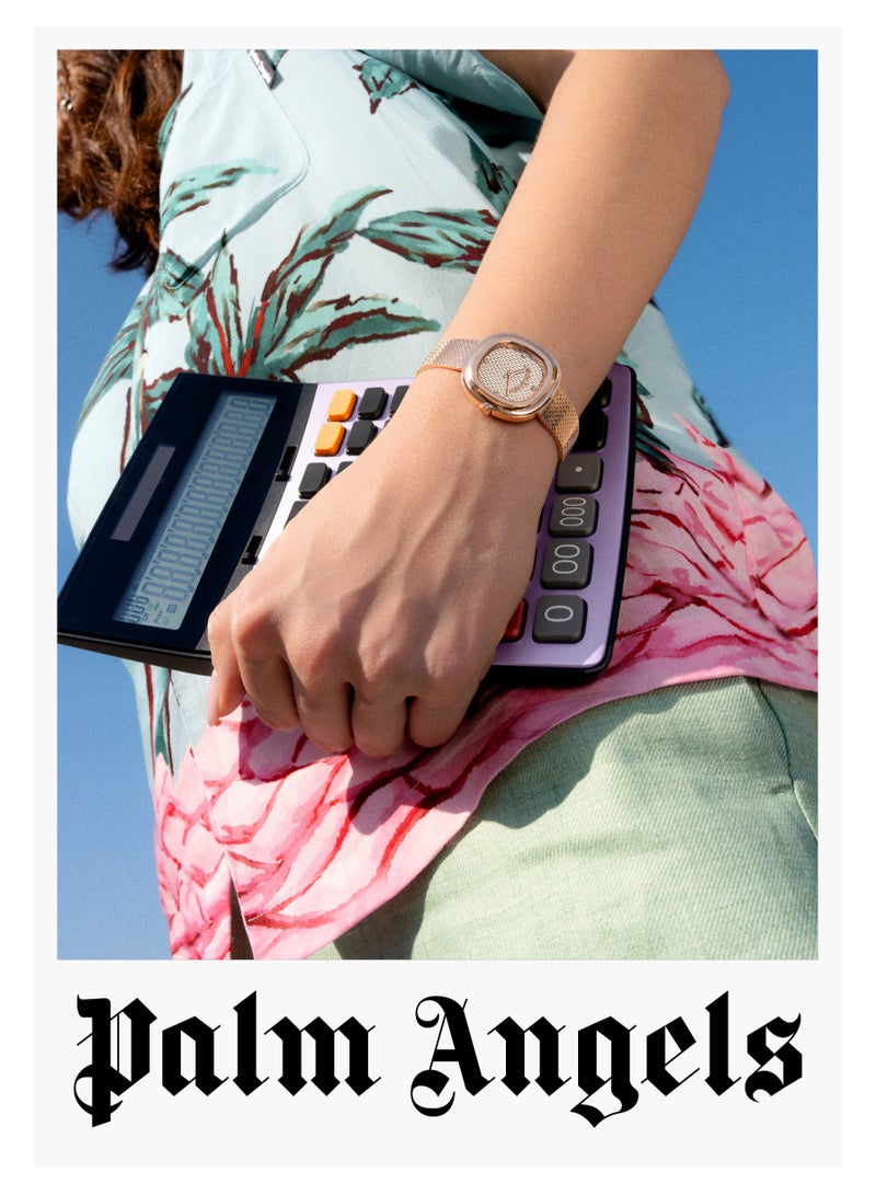 Palm Angels Orela Gold Dial Silver Gold Stainless Steel Bracelet Analog Watch for Women, 32mm - Image 5