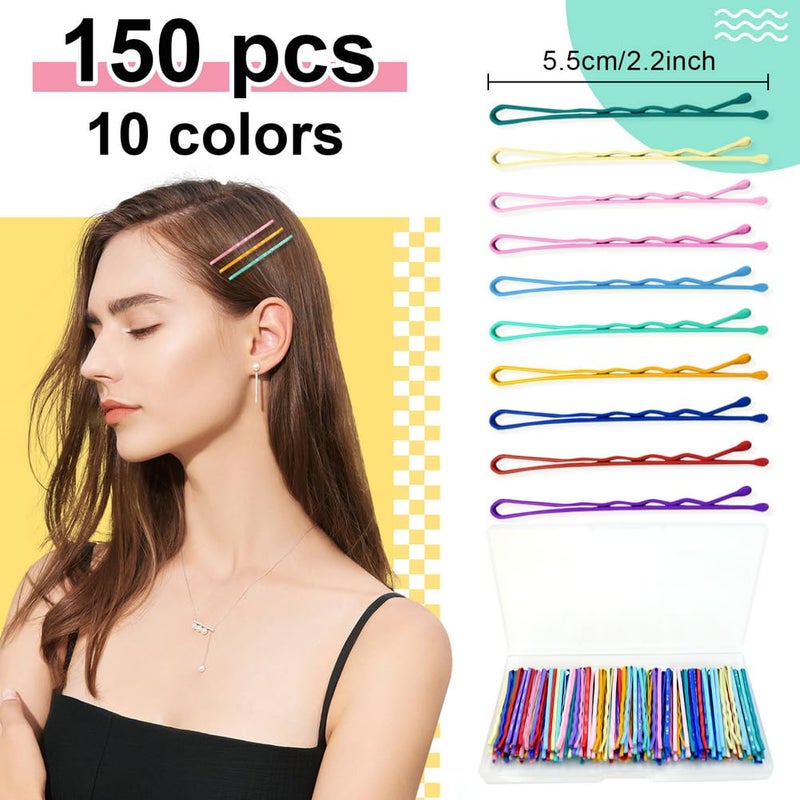 YINGFENG 150 Pcs 2.2 Inch Mix Colorful Bobby Pin for Girls Women, Hair Pins with Cute Box, Colored Bobby Pins for Hair, Bobby Hair Pins Great for All Hair Types - Image 4