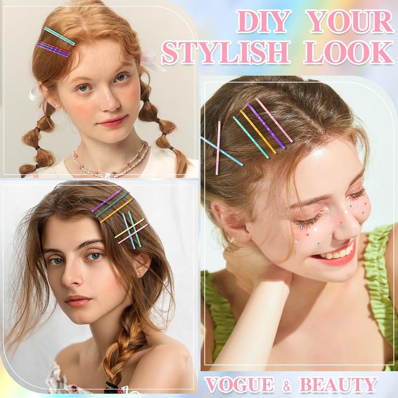 YINGFENG 150 Pcs 2.2 Inch Mix Colorful Bobby Pin for Girls Women, Hair Pins with Cute Box, Colored Bobby Pins for Hair, Bobby Hair Pins Great for All Hair Types - Image 3