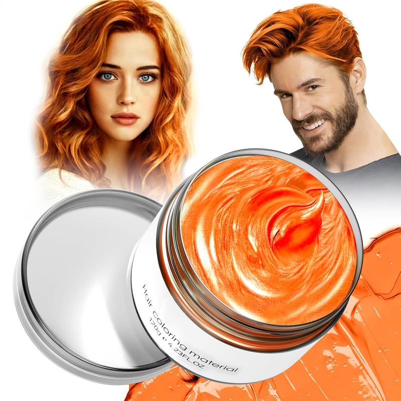 Spdoo Orange Temporary Hair DyeTemporary Hair Color WaxNatural Washable Hair Dye Temp Hair Color for Women Men Kids Party Cosplay Halloween